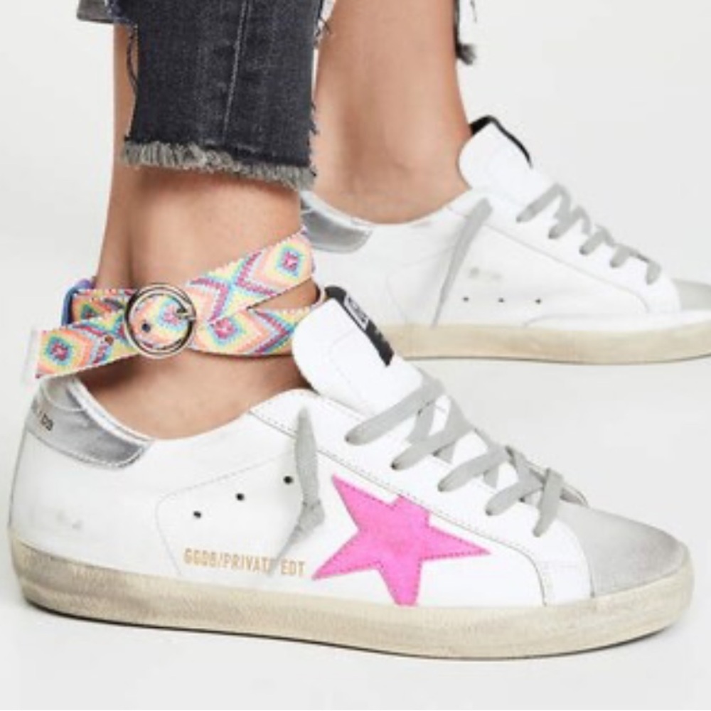 Golden Goose Superstar Sneakers with Anklet